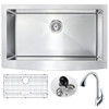 ANZZI Elysian Farmhouse 36 In. Kitchen Sink With Accent Faucet In Polished Chrome - KAZ3620-031