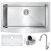 ANZZI Elysian Farmhouse 36 In. Kitchen Sink With Singer Faucet In Brushed Nickel - KAZ3620-042