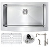 ANZZI Elysian Farmhouse 36 In. Kitchen Sink With Locke Faucet In Brushed Nickel - KAZ3620-108