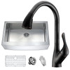 ANZZI Elysian Farmhouse 36 In. Single Bowl Kitchen Sink With Faucet In Oil Rubbed Bronze - KAZ36201A-031O