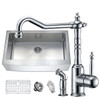 ANZZI Elysian Farmhouse 36 In. Single Bowl Kitchen Sink With Faucet In Polished Chrome - KAZ36201A-037