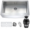 ANZZI Elysian Farmhouse 36 In. Single Bowl Kitchen Sink With Medusa 1/2hp Garbage Disposal - KAZ36201A-GD12