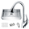 ANZZI Elysian Farmhouse 36 In. Single Bowl Kitchen Sink With Faucet In Polished Chrome - KAZ36201AS-031