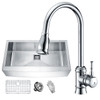 ANZZI Elysian Farmhouse 36 In. Single Bowl Kitchen Sink With Faucet In Polished Chrome - KAZ36201AS-044