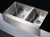 ANZZI Elysian Farmhouse 36 In. 60/40 Double Bowl Kitchen Sink With Medusa 1/2hp Garbage Disposal - KAZ36203A-GD12