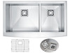 ANZZI Elysian Farmhouse Stainless Steel 36 In. 0-hole 60/40 Double Bowl Kitchen Sink In Brushed Satin - K-AZ3620-3AS
