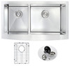 ANZZI Elysian Series 36 In. Farm House 40/60 Dual Basin Handmade Stainless Steel Kitchen Sink - K-AZ3620-3B