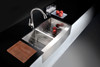 ANZZI Elysian Series 36 In. Farm House 40/60 Dual Basin Handmade Stainless Steel Kitchen Sink - K-AZ3620-3B