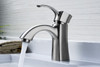 ANZZI Alto Series Single Hole Single-handle Mid-arc Bathroom Faucet In Brushed Nickel - L-AZ012BN