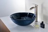 ANZZI Tempo Series Deco-glass Vessel Sink In Coiled Blue - LS-AZ042