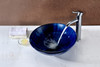 ANZZI Meno Series Deco-glass Vessel Sink In Lustrous Blue - LS-AZ051