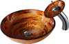 ANZZI Stanza Series Vessel Sink In Brown With Pop-up Drain And Matching Faucet In Lustrous Brown - LS-AZ061
