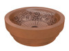 ANZZI Admiral 20 In. Handmade Vessel Sink In Polished Antique Copper With Floral Design Interior - LS-AZ336