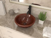 ANZZI Swell 16 In. Handmade Vessel Sink In Polished Antique Copper With Floral Design Exterior - LS-AZ339