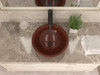 ANZZI Swell 16 In. Handmade Vessel Sink In Polished Antique Copper With Floral Design Exterior - LS-AZ339