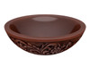 ANZZI Anchor 16 In. Handmade Vessel Sink In Polished Antique Copper With Floral Design Exterior - LS-AZ340
