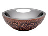 ANZZI Moor 14 In.  Handmade Vessel Sink In Polished Antique Copper With Nickel Interior And Floral Design Exterior - LS-AZ341