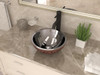 ANZZI Moor 14 In.  Handmade Vessel Sink In Polished Antique Copper With Nickel Interior And Floral Design Exterior - LS-AZ341
