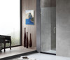 ANZZI Fellow Series 24 In. By 72 In. Frameless Hinged Shower Door In Brushed Nickel With Handle - SD-AZ09-01BN