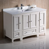 Fresca Oxford 48" Antique White Traditional Bathroom Cabinets W/ Top & Sink - FCB20-122412AW-CWH-U