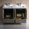 Fresca Oxford 48" Gray Traditional Double Sink Bathroom Cabinets W/ Top & Sinks - FCB20-2424GR-CWH-U