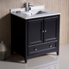 Fresca Oxford 30" Espresso Traditional Bathroom Cabinet W/ Top & Sink - FCB2030ES-CWH-U