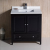 Fresca Oxford 30" Espresso Traditional Bathroom Cabinet W/ Top & Sink - FCB2030ES-CWH-U
