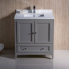 Fresca Oxford 30" Gray Traditional Bathroom Cabinet W/ Top & Sink - FCB2030GR-CWH-U