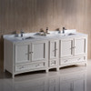 Fresca Oxford 84" Antique White Traditional Double Sink Bathroom Cabinets W/ Top & Sinks - FCB20-361236AW-CWH-U