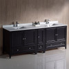 Fresca Oxford 84" Espresso Traditional Double Sink Bathroom Cabinets W/ Top & Sinks - FCB20-361236ES-CWH-U