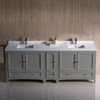 Fresca Oxford 84" Gray Traditional Double Sink Bathroom Cabinets W/ Top & Sinks - FCB20-361236GR-CWH-U