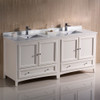 Fresca Oxford 72" Antique White Traditional Double Sink Bathroom Cabinets W/ Top & Sinks - FCB20-3636AW-CWH-U