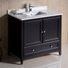 Fresca Oxford 36" Espresso Traditional Bathroom Cabinet W/ Top & Sink - FCB2036ES-CWH-U