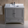 Fresca Oxford 36" Gray Traditional Bathroom Cabinet W/ Top & Sink - FCB2036GR-CWH-U