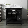 Fresca Manchester 36" Black Traditional Bathroom Cabinet W/ Top & Sink - FCB2336BL-CWH-U