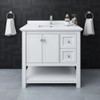 Fresca Manchester 36" White Traditional Bathroom Cabinet W/ Top & Sink - FCB2336WH-CWH-U