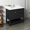 Fresca Manchester 40" Black Traditional Bathroom Cabinet W/ Top & Sink - FCB2340BL-CWH-U