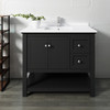 Fresca Manchester 40" Black Traditional Bathroom Cabinet W/ Top & Sink - FCB2340BL-CWH-U