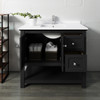 Fresca Manchester 40" Black Traditional Bathroom Cabinet W/ Top & Sink - FCB2340BL-CWH-U