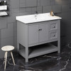 Fresca Manchester 40" Gray Traditional Bathroom Cabinet W/ Top & Sink - FCB2340GR-CWH-U