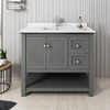 Fresca Manchester Regal 40" Gray Wood Veneer Traditional Bathroom Cabinet W/ Top & Sink - FCB2340VG-CWH-U