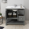 Fresca Manchester Regal 40" Gray Wood Veneer Traditional Bathroom Cabinet W/ Top & Sink - FCB2340VG-CWH-U