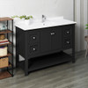 Fresca Manchester 48" Black Traditional Bathroom Cabinet W/ Top & Sink - FCB2348BL-CWH-U
