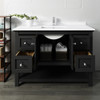 Fresca Manchester 48" Black Traditional Bathroom Cabinet W/ Top & Sink - FCB2348BL-CWH-U