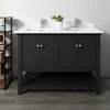 Fresca Manchester 48" Black Traditional Double Sink Bathroom Cabinet W/ Top & Sinks - FCB2348BL-D-CWH-U