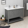Fresca Manchester Regal 48" Gray Wood Veneer Traditional Double Sink Bathroom Cabinet W/ Top & Sinks - FCB2348VG-D-CWH-U
