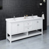 Fresca Manchester 72" White Traditional Double Sink Bathroom Cabinet W/ Top & Sinks - FCB2372WH-D-CWH-U