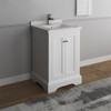 Fresca Windsor 24" Matte White Traditional Bathroom Cabinet W/ Top & Sink - FCB2424WHM-CWH-U