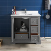 Fresca Windsor 36" Gray Textured Traditional Bathroom Cabinet W/ Top & Sink - FCB2436GRV-CWH-U