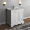 Fresca Windsor 36" Matte White Traditional Bathroom Cabinet W/ Top & Sink - FCB2436WHM-CWH-U